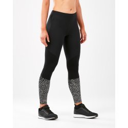 2XU - compression tights for women with windstopper Wind Defence Comp Tights  - black with Silver Glow Reflective