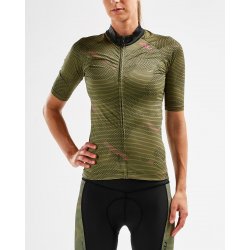 2XU - Tricou pentru ciclism pentru femei Aero Cycle Jersey - verde camuflaj