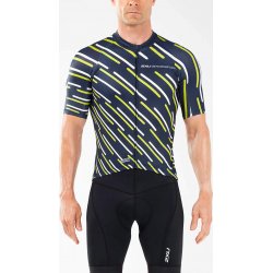 2XU - cycling shirt for men Elite Cycle  Jersey - Lightbeams stripes Maritime