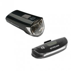 Bikefun - Set lumini pentru bicicleta (far + stop) BikeFun Ray II, incarcare USB, 1 Led - negru