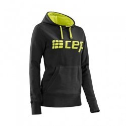 CEP - Hanorac sport femei Brand Hoody - negru verde lime