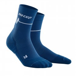 CEP - Compression medium socks 18cm for men Mid Cut Heartbeat socks - ocean wave blue white