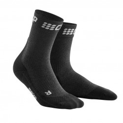CEP - women's compression short socks 18 cm, Winter Short Socks - gray black