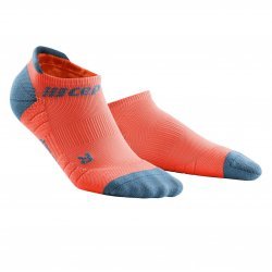 CEP - Compression Socks for women under the ankle design 6cm No Show 3.0 - coral orange gray