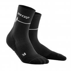 CEP - Compression medium socks 18cm for men Mid Cut Heartbeat socks - dark clouds black white