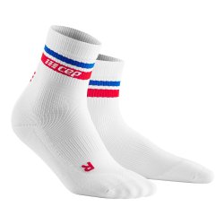 CEP - Compression medium socks 18cm for women Mid Cut 80s - white blue red