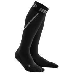 CEP - Sosete de compresie pentru femei alergare iarna Winter Run Socks - negru gri