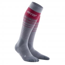 CEP - ski long Socks for women Ski Thermo Merino Socks - grey dark red 
