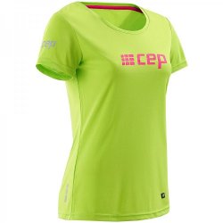 CEP Tricou alergare  femei Brand Run shirt - verde lime roz