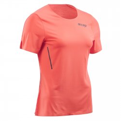 CEP - women's running Shirt short Sleeve - coral light orange