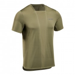 CEP - men shirt short sleeved The Run Shirt - olive dark green