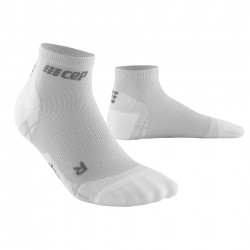 CEP - sosete compresie scurte Ultralight Compression Socks Low Cut - alb gri deschis carbon