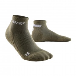 CEP - Compression Socks for women under the ankle design The Run W Socks Low Cut - olive dark green light gray