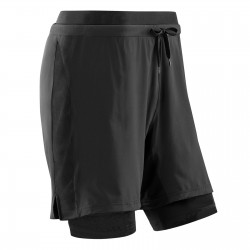 CEP - Pantaloni scurti alergare pentru barbati cu compresie Shorts 2 in 1 - negru