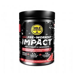 Gold nutrition - supliment antrenament tip pulbere energie si crestere masa musculara Pre-workout Impact, aroma pepene rosu - bidon 400g