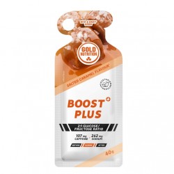 Gold nutrition - energy gel boost plus gel, salted caramel flavor - pack 40 g
