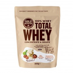 Gold nutrition - protein powder pack Total Whey - white chocolate and hazelnut flavor 260G 