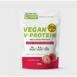 Gold nutrition - Pudra proteica vegetala Protein V, aroma capsuni - 240g