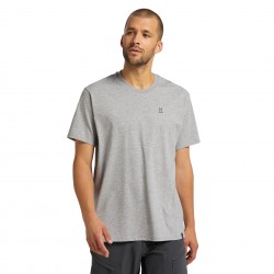 Haglofs - men casual cotton shirt Camp Tee - gray mélange solid