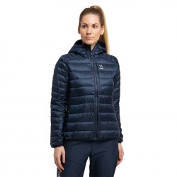 Haglofs - women winter puffer jacket Roc Down Hood - tarn blue