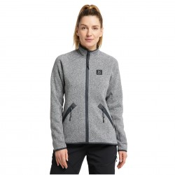 Haglofs - women fleece jacket cold weather Risberg jacket - concrete light gray