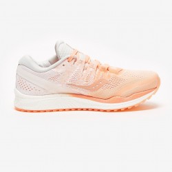 Saucony - women running shoes Freedom Iso 2 - white Peach light orange