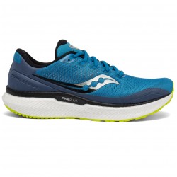 Saucony - men running shoes Triumph 18 - Cobalt blue Storm yellow