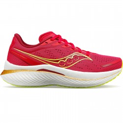 Saucony - women running shoes Endorphin Speed 3 - Red Rose yellow white