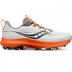 Saucony - women running shoes Peregrine 13 - Fog light gray Zenith orange