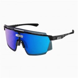 Scicon Sports - ochelari de soare AeroWatt, categoria F-3 - rama negru lucios - lentile Multimirror albastru