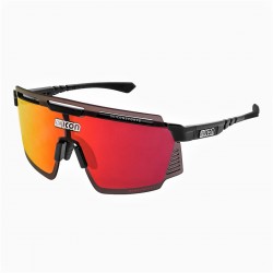 Scicon Sports - sport sun glasses  AeroWatt, category F-3 - Black Gloss frame - Multimirror red lens