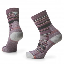 Smartwool - sport socks for women Hike Stitch Stripe Light Cushion Mid Crew socks - - Argyle white brown Purple 