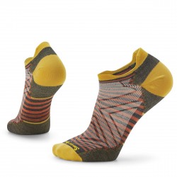 Smartwool - sport socks Run Zero Cushion Low Ankle Pattern Socks - Charcoal gray brown yellow