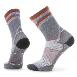 Smartwool - sport socks Run Zero Cushion Mid Crew pattern socks - light gray dark gray red