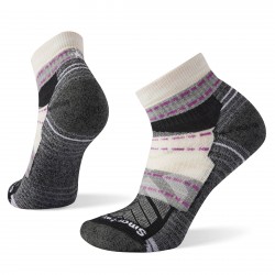 Smartwool - sport socks for women Hike Margarita Light Cushion Ankle socks - gray Moonbeam white black violet
