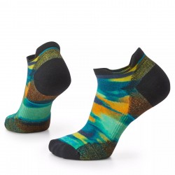 Smartwool - sport socks for women Run Brushed Print Low Targeted Cushion Low Ankle socks - black Blue yellow green