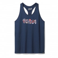 Smartwool - sport shirt for women Floral Meadow Graphic W Tank - Deep Navy