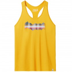 Smartwool - sport shirt for women Mountain Horizon Graphic W Tank - Honey Gold yellow