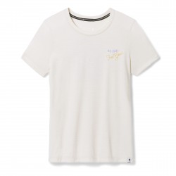 Smartwool - tricou sport femei maneca scurta Denver Skyline Graphic Short Sleeve Tee Slim Fit - alb murdar maro deschis migdala