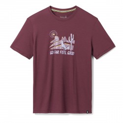 Smartwool - tricou sport unisex maneca scurta Moonlight Desert Graphic Short Sleeve Tee - rosu inchis visina