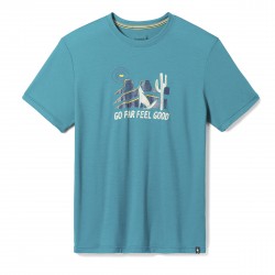 Smartwool - tricou sport unisex maneca scurta Moonlight Desert Graphic Short Sleeve Tee - albastru acvatic