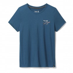 Smartwool - sport Tshirt for women Denver Skyline Graphic Short Sleeve Tee Slim Fit - Twilight Blue
