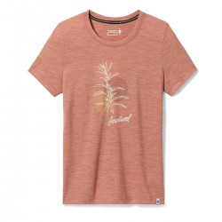 Smartwool - tricou sport femei maneca scurta Sage Plant Graphic Short Sleeve Tee - rosu maro cupru