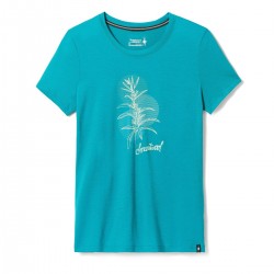 Smartwool - tricou sport femei maneca scurta Sage Plant Graphic Short Sleeve Tee - albastru deschis acvatic