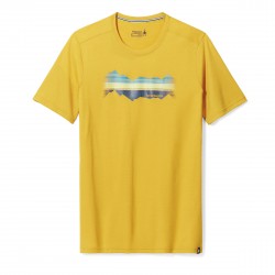 Smartwool - tricou sport unisex maneca scurta Mountain Horizon Graphic Short Sleeve Tee - galben intens miere