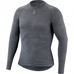 Specialized - cycling base layer shirt for men, long sleeved Seamless Merino Base Layer LS - dark gray