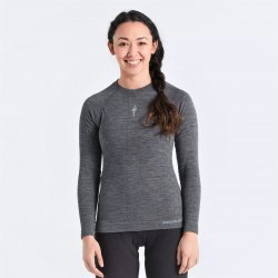 Specialized - cycling shirt long sleeved for women Seamless Merino Base Layer LS - heather gray