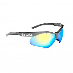 Spiuk - sport sun glasses Ventix K, 2 replacement lens clear and mirrored yellow - anthracite gray black frame