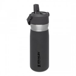 Stanley - termos tip sticla cu pai - Flip Straw Water Bottle - Charcoal - 650 ml