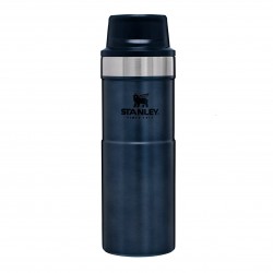 Stanley - termos tip cana cu buton Trigger Action Travel Mug - alb inchis intuneric - 470 ml